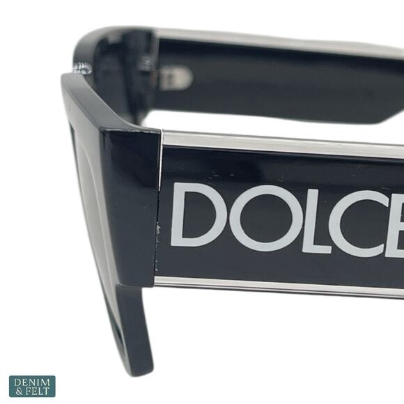 NEW Dolce & Gabbana DG6184 Black Square Logo Sunglasses Wide Fit Modern Luxe main image 12